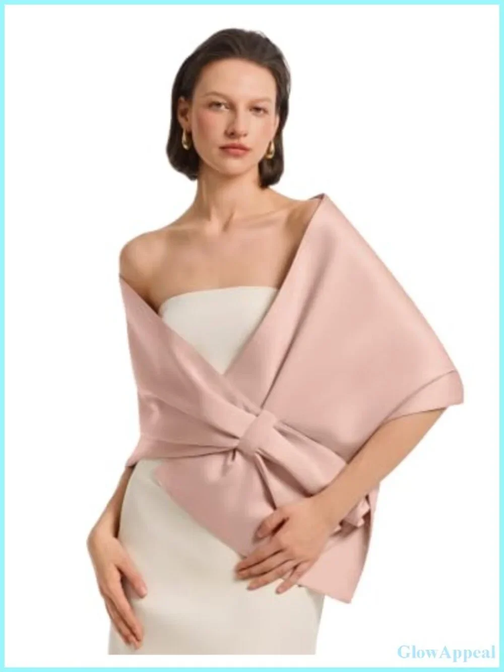 Satin Pull-Through Shawl Wrap for Evening Wedding Dress